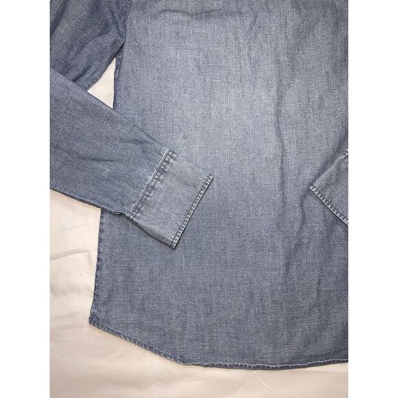 J.Crew Shirt Womens Size XS Blue Chambray Denim Button Up Roll Tab Sleeves 91506 - Picture 15 of 15